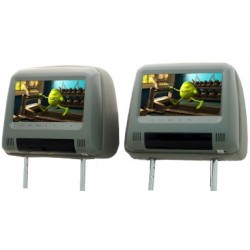 Комплект подголовников со встроенным DVD плеером и LCD монитором 7" AVIS AVS0733T + AVS0734BM (серые)