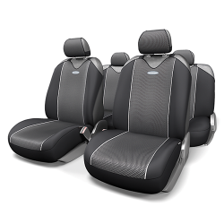 Авточехлы - «майки» с закрытыми сиденьями carbon plus CRB-902P BK/GY