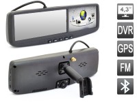 Автомобильный видеорегистратор в зеркале заднего вида с GPS навигатором AVIS AVS0490BM