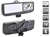 Автомобильный видеорегистратор в зеркале заднего вида с GPS навигатором AVIS AVS0491BM